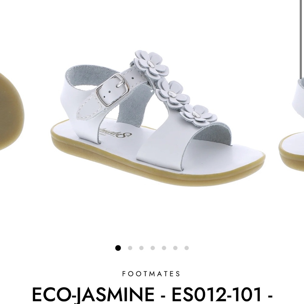 FootMates White Girls Floral Buckle Sandals